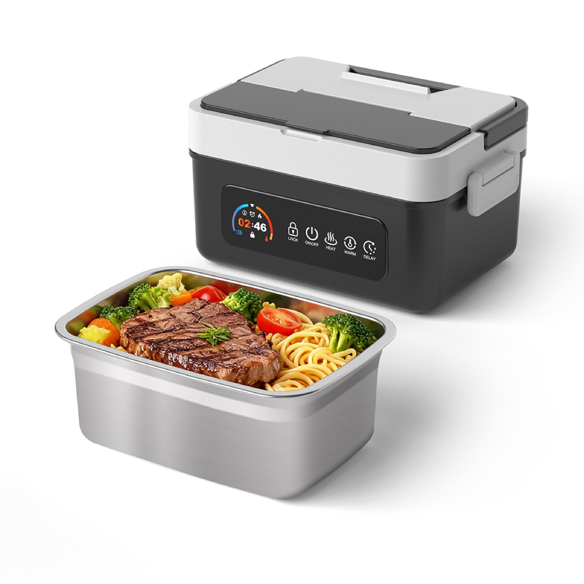 GoldHot Smart Heating Lunchbox — Black
